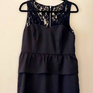 Kensie Black Lace Peplum Dress